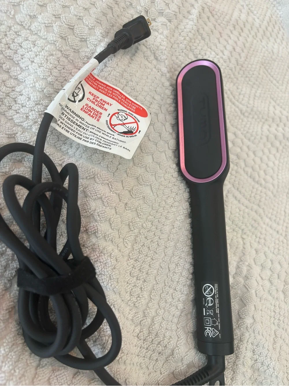 Black Heated Straightening Brush — Sleek Electric Hair Styler